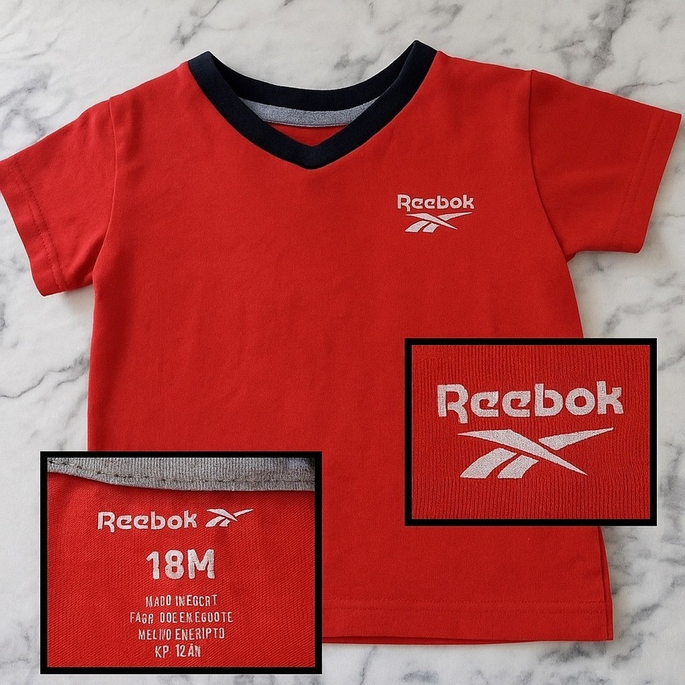 Reebok Toddler T Shirt 18M Red Logo Athletic Baby Boy Tee Sportswear Playtime